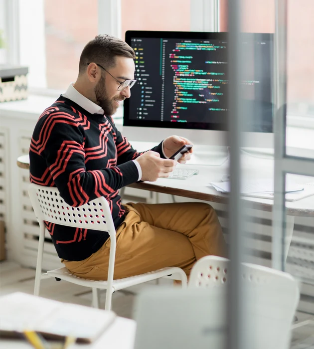 Software specialist working on a project